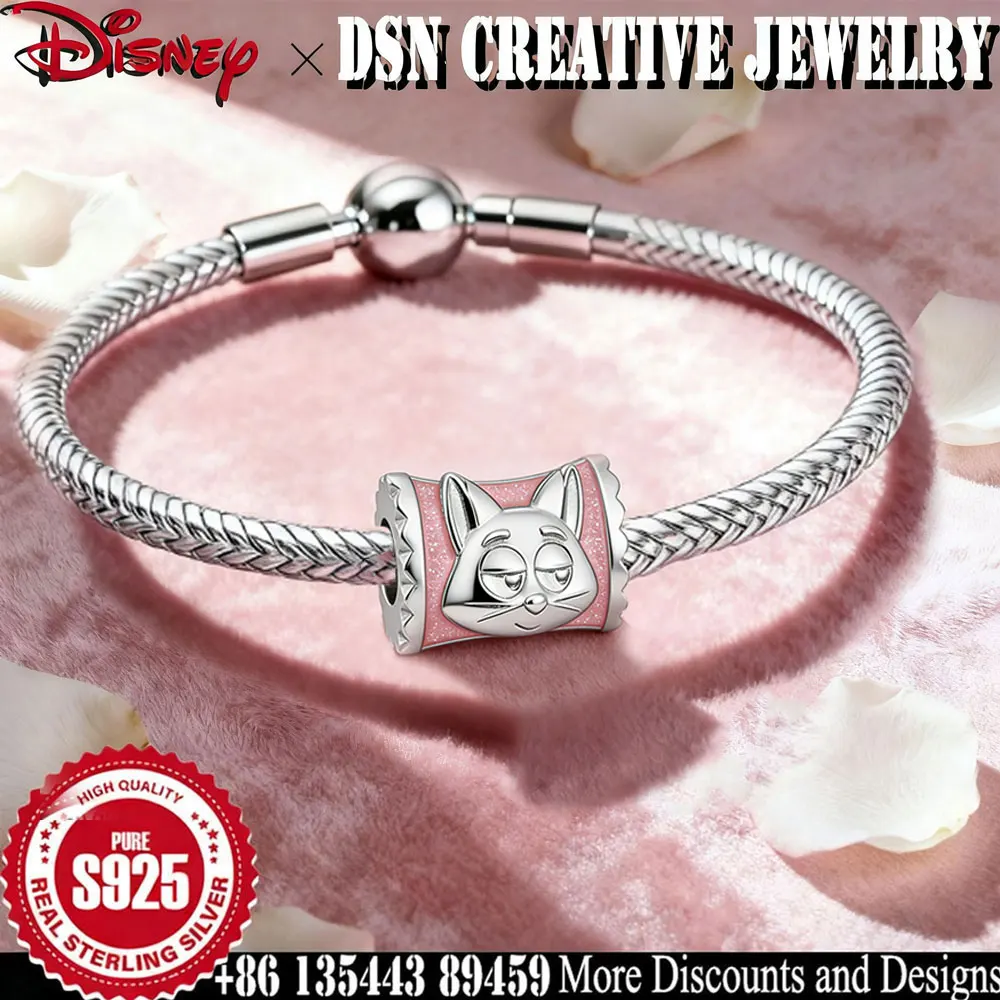 

DSN 925 Silver Charm Disney Zootopia Nick wilde candy beads for Bracelet Child's Play cartoon cute Charm Jewelry Gift