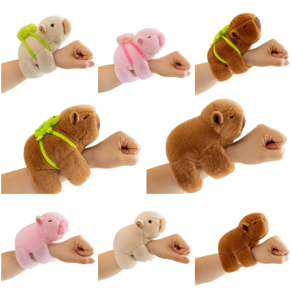 Capybara Rodent Slap Bracelet Series Simulation Wrist Style Plush Doll Slap Bracelet Pink Capybara Cute Doll