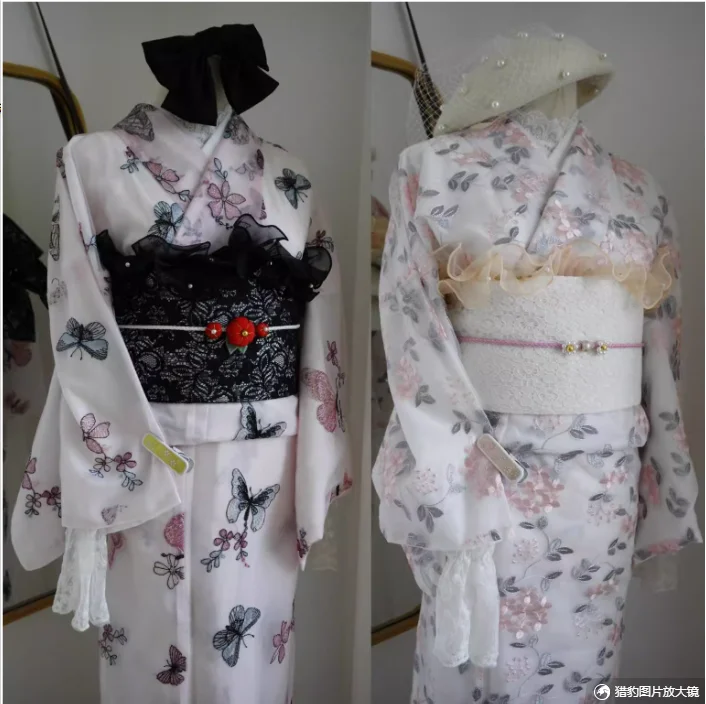 

Fashionable Japanese Women's Lace Small Pattern Kimono Retro Embroidered Clothing