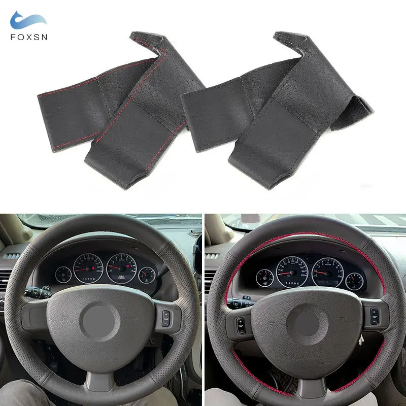 Hand Braid Perforated Leather Car-styling Steering Wheel Cover Trim For Buick GL8 2006 2007 2008 2009 2010 2011 2012 2013 2014