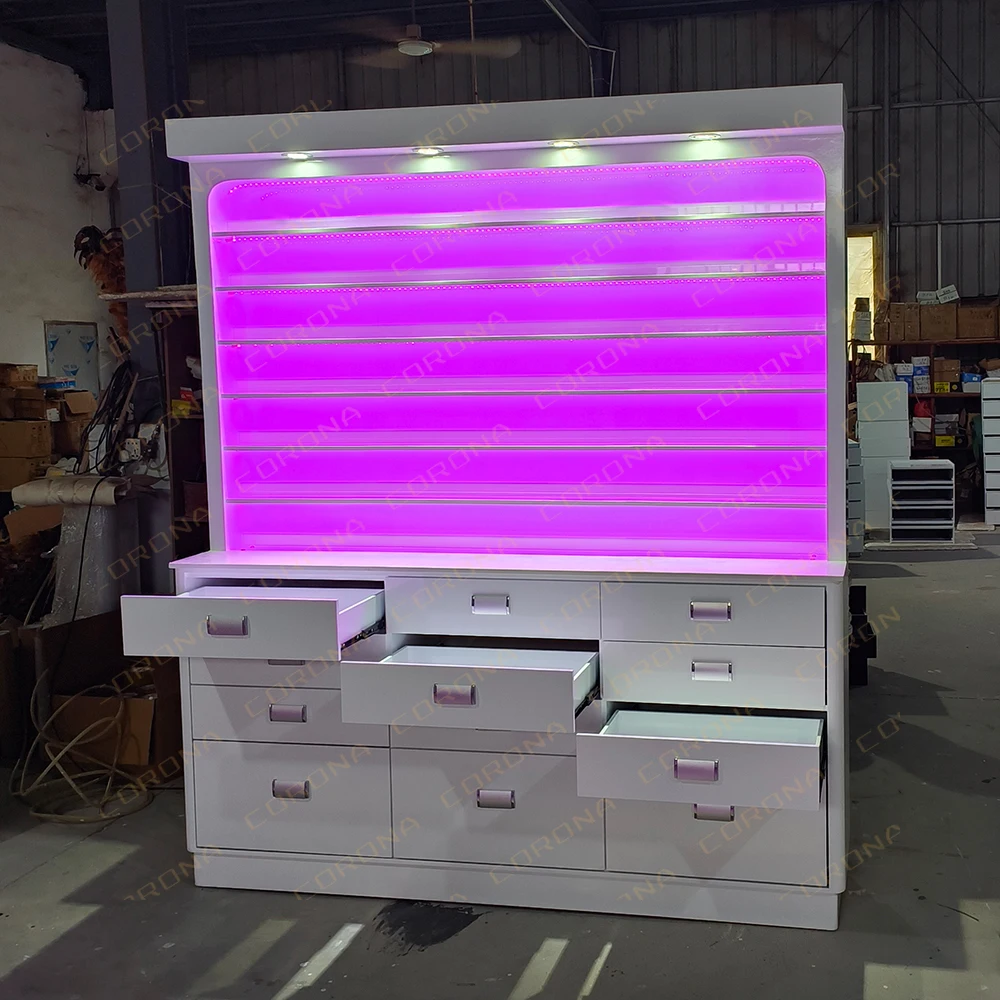 ネイルショップディスプレイラックシェフトサロン家具片面マニキュアネイルテーブルマニキュア用の収納付き