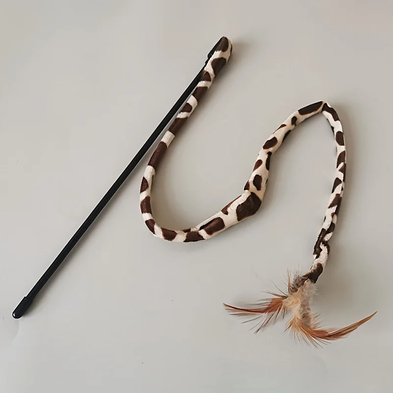 2PCs Cat Teaser Wand Toy Interactive Cat Stick toys with Artificial Feather Funny Kitten Playing Toys  Cat Accessories