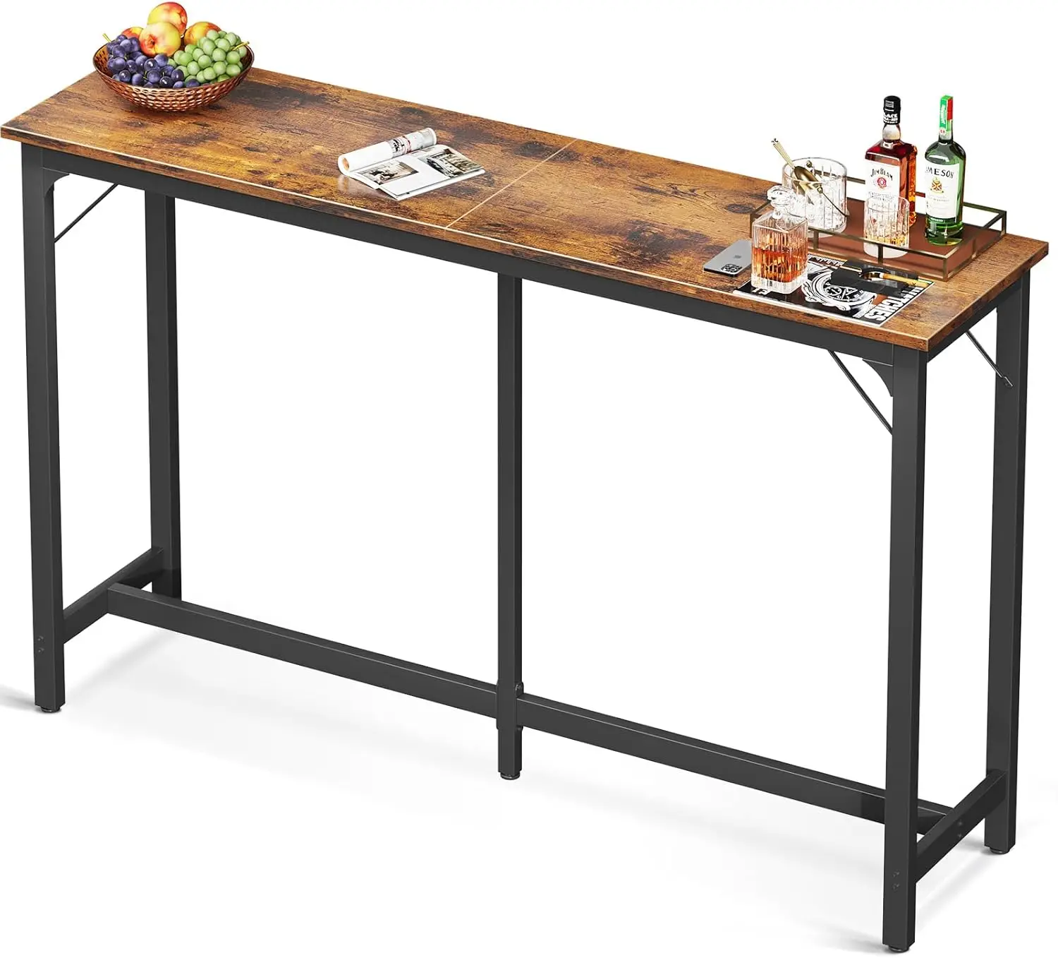 

63 inch Bar Table, Bar Height Pub Table, Counter Height Bar Table, Rectangular High Top Kitchen & Dining Counter Tables