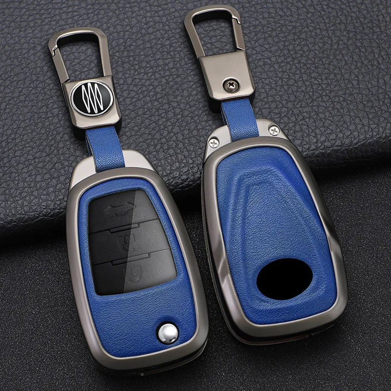 سبائك الزنك سيارة مفتاح القضية 3 زر الوجه المفاتيح التحكم عن بعد Fobs حامي غطاء سترة ل FAW Besturn X80 2018 2019 2020 #3