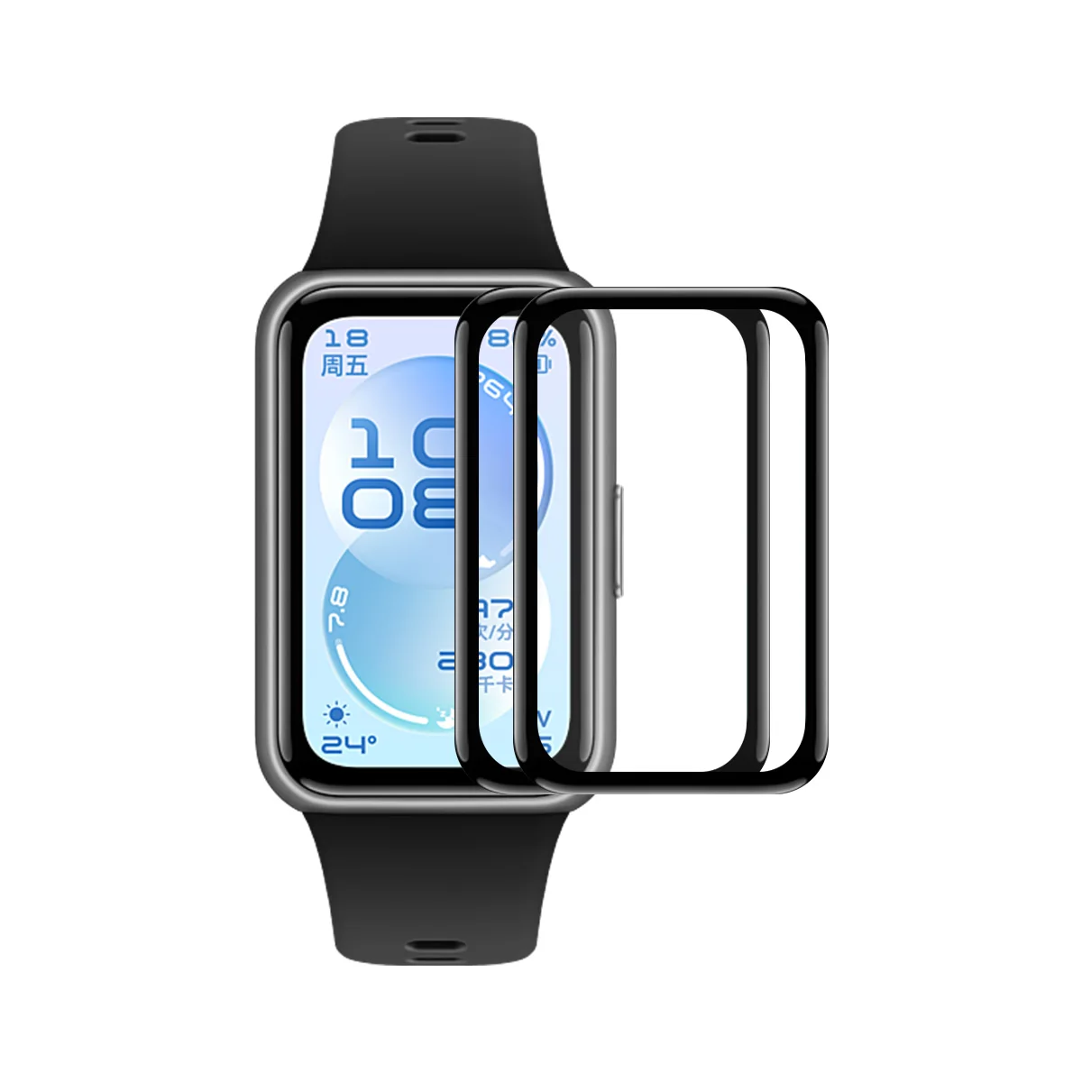 

Защитная пленка для экрана Huawei Band 11, 2 шт., ENKAY HAT PRINCE, 3D изогнутая, из ПК + ПММА, ультрапрозрачная - черная