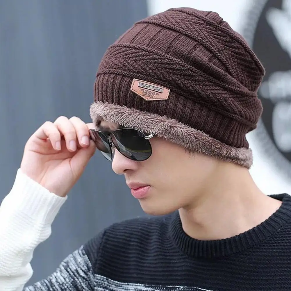 Winter Beanie Hat for Men Knitted Hat Winter Cap Beanie Women Thick Wool Neck Scarf Cap Balaclava Mask Bonnet Hats