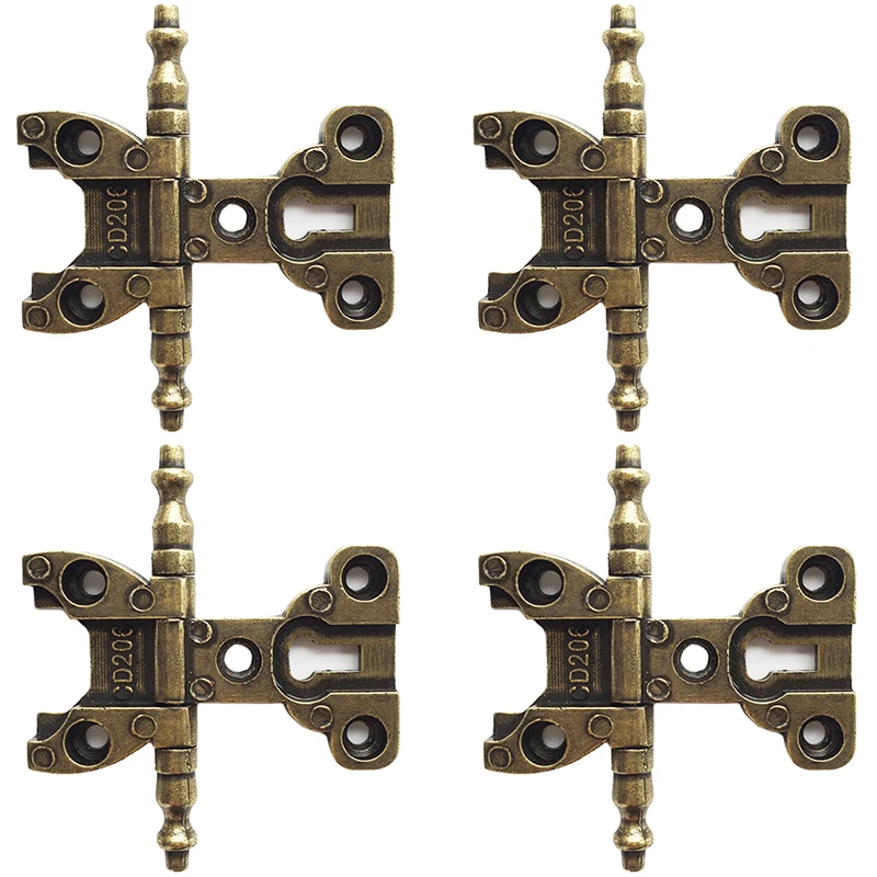 

European Antique 4PCS Zinc Alloy Antique Furniture Hinges Clothes Cupboard Kitchen TV Cabinet Hinges Wood Cases Gift Boxes Hinge