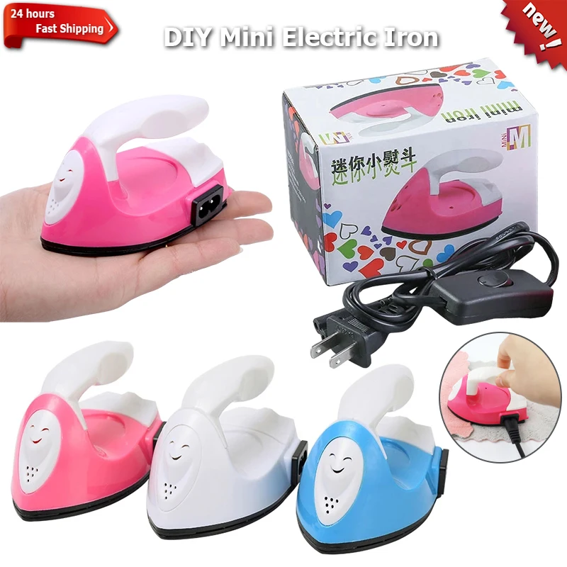 

Hot Mini Iron Travel Electric Iron DIY 3D Puzzle Craft Hot Fix Rhinestone Mini Iron Clothing Handcraft Fast Heated Press Machine