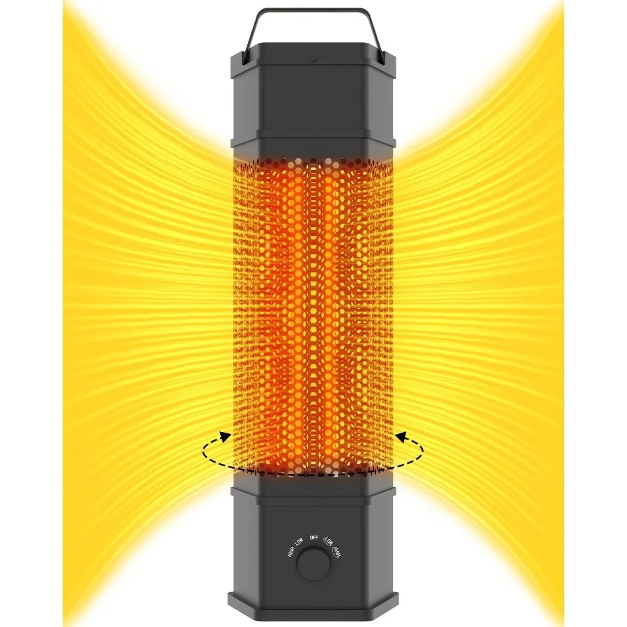 

Electric Patio Heater for Outdoor Indoor Use with 360 All-round Heating 1500W Infrared Tower Heater Featuring Tip-over and Over