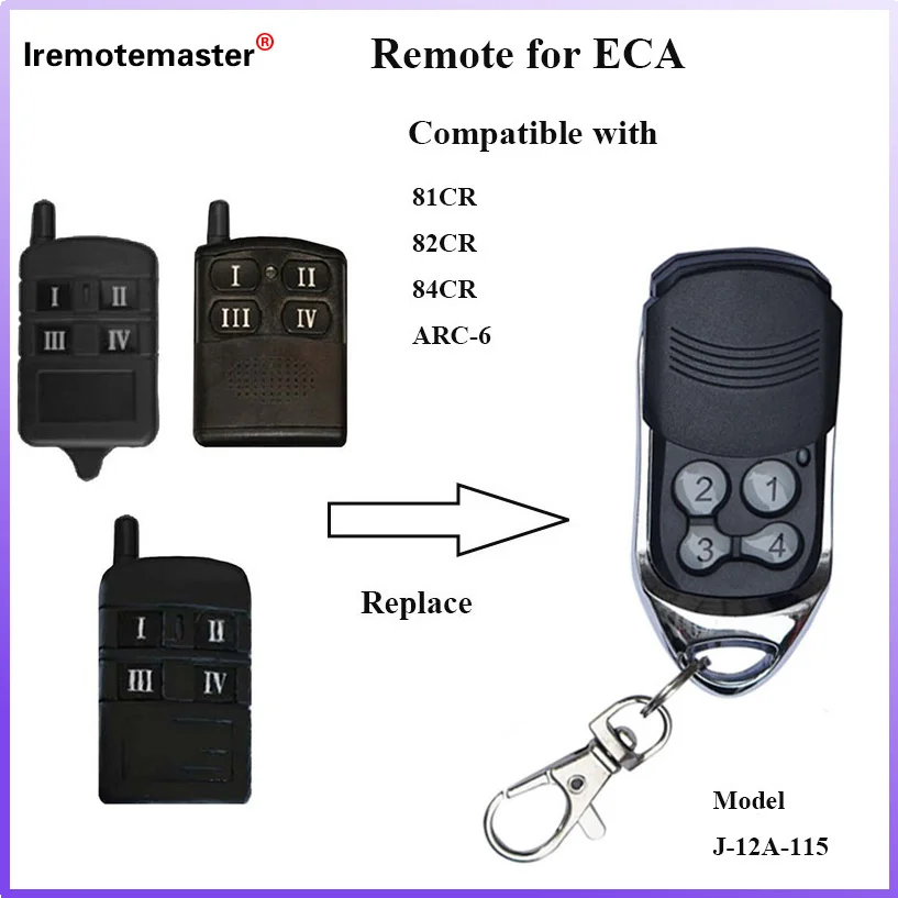 

For ECA Gate Garage Remote Control Compatible Electronic Engineering Australia Handy Rolling Code 433MHZ