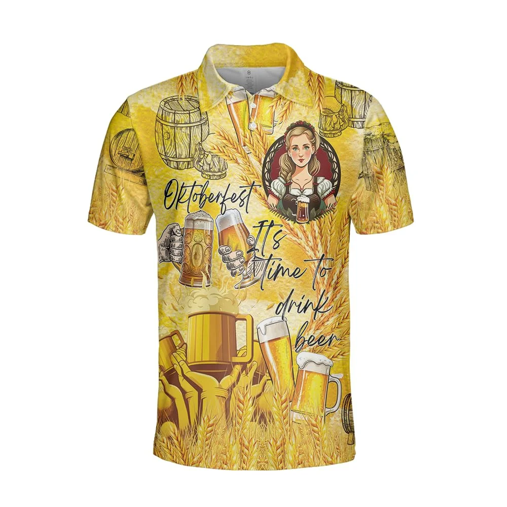 German Beer Festival Graphic Polo Shirts For Men Clothes 2025 Oktoberfest Bavaria Munich Beer Bread Printed POLO Shirt Unisex