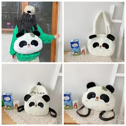 Mochila escolar de felpa de estilo coreano Kawaii para estudiantes, de gran capacidad bolso de hombro, bolsa de Messaage de dibujos animados, Animal Panda, compras