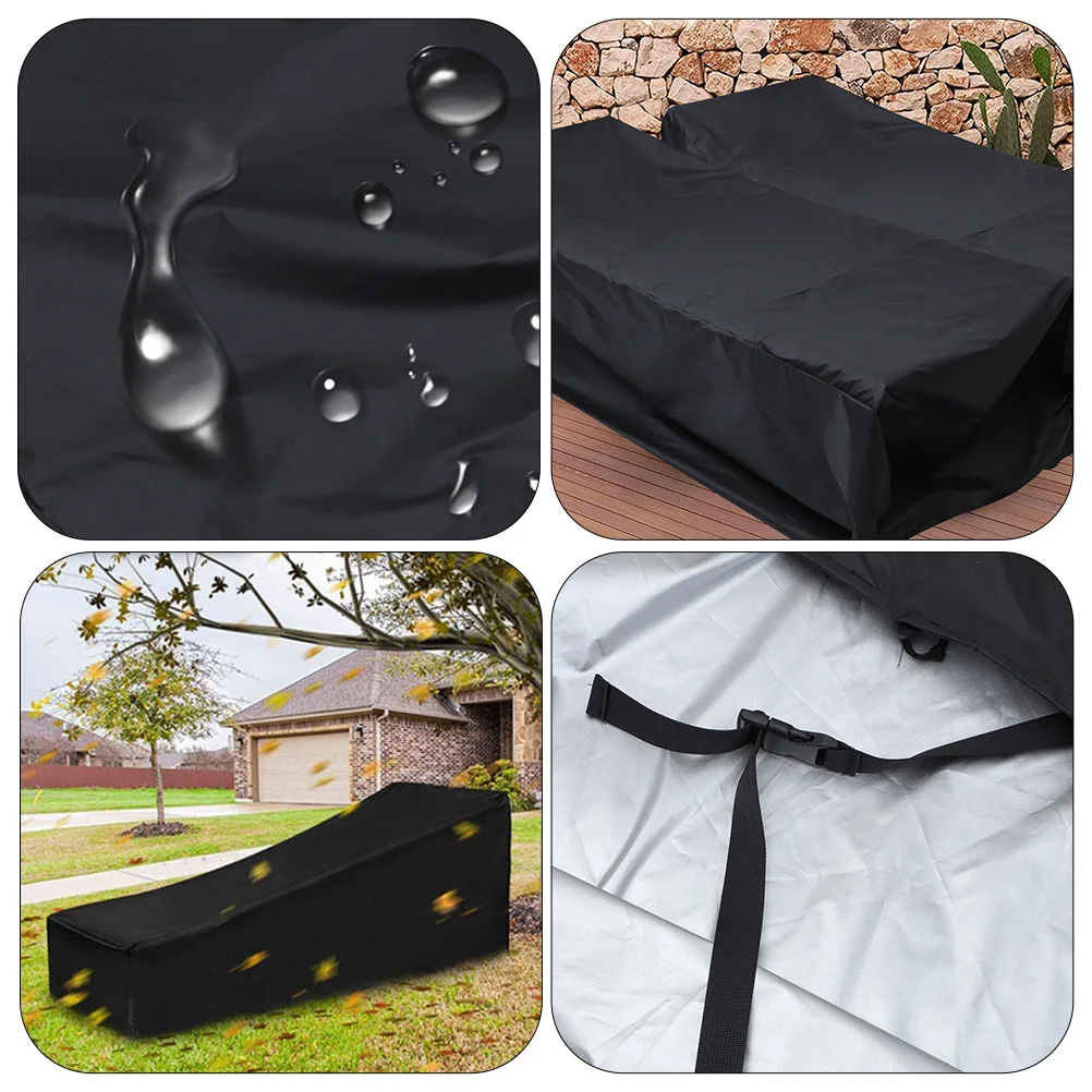 

2pcs Beach Chair Cover Waterproof Dust Proof Breathable Outdoor Lounge Furniture Protector Sunproof Balcony Patio