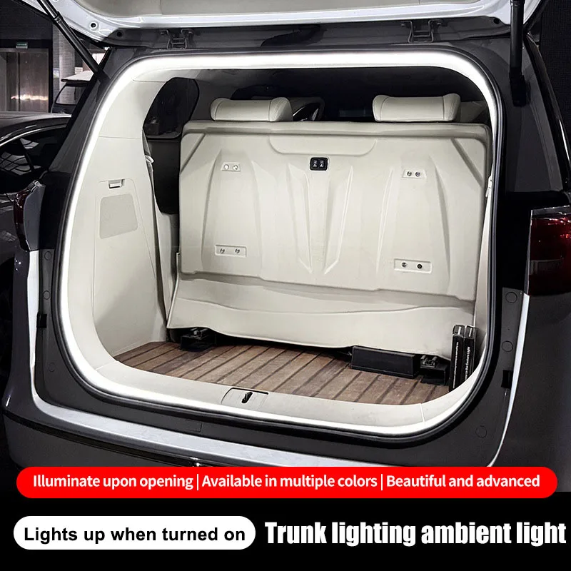 LED Car Trunk Light Strip Automatic On/Off Sensor Ambient Light Bar Waterproof Concealed Installation for Auto Decor Accessories