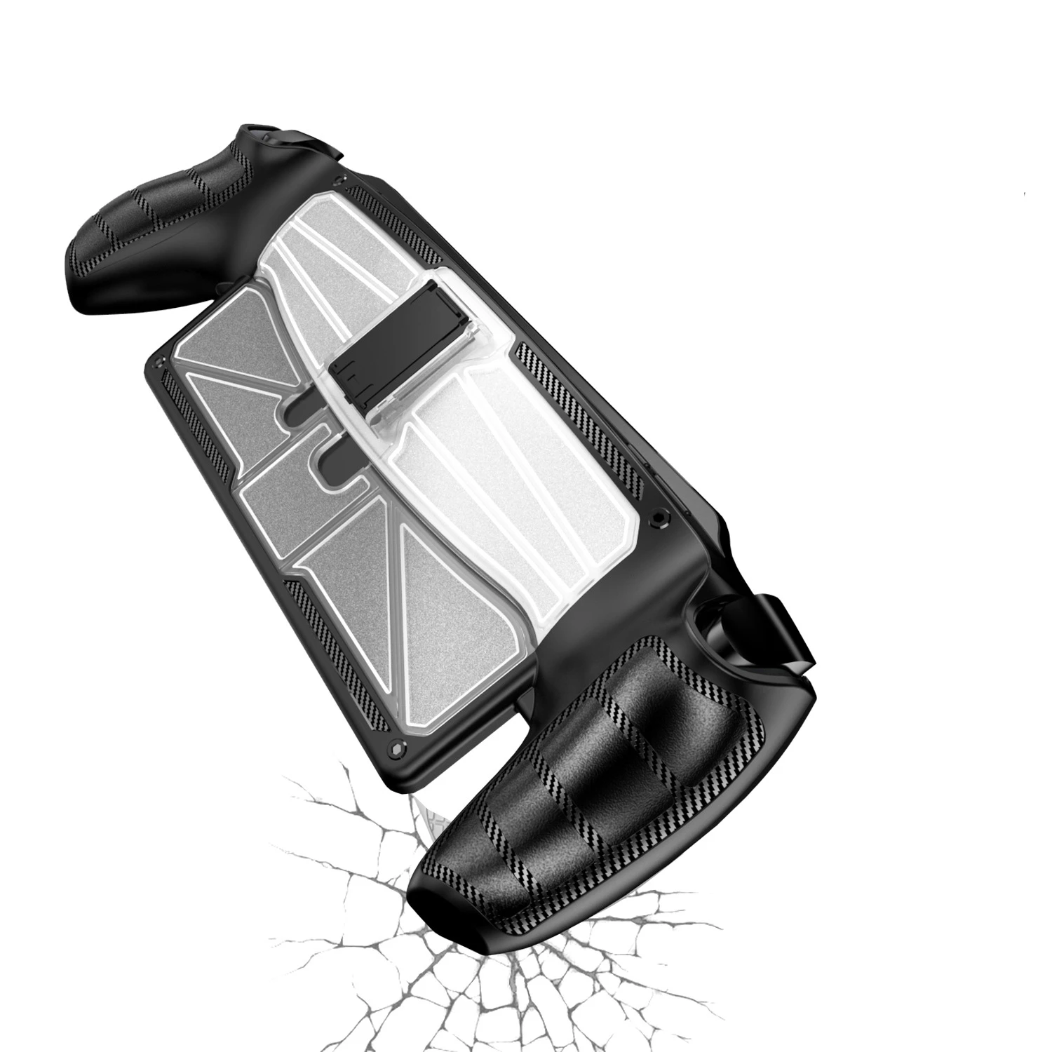 Funda protectora para PlayStation Portal TPU + PC, cubierta trasera a prueba de golpes con soporte, accesorios de juego