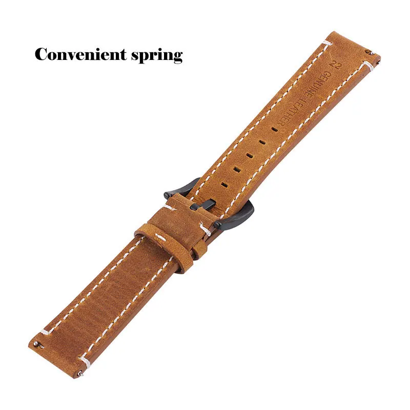 20mm 22mm Vintage Leather Strap For Samsung Galaxy watch 7/6/5/4 40mm 44mm Quick Release Watch Band For Huawei GT2 3 Bracelet image 5