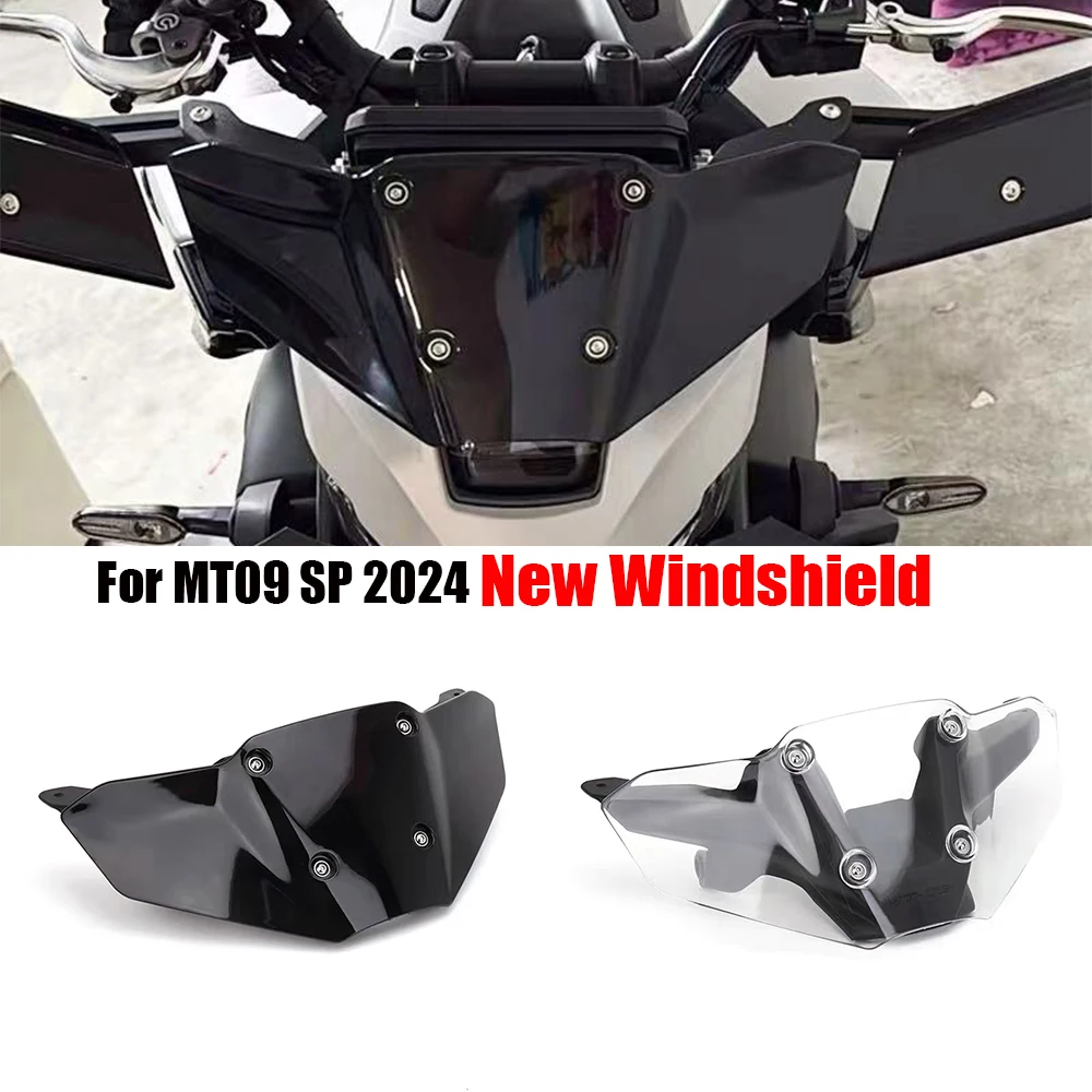 

Motorcycle Accessories Black Windshield Bracket Wind Deflector Windscreen For Yamaha MT09 MT 09 MT-09 mt09 SP 2024 2025