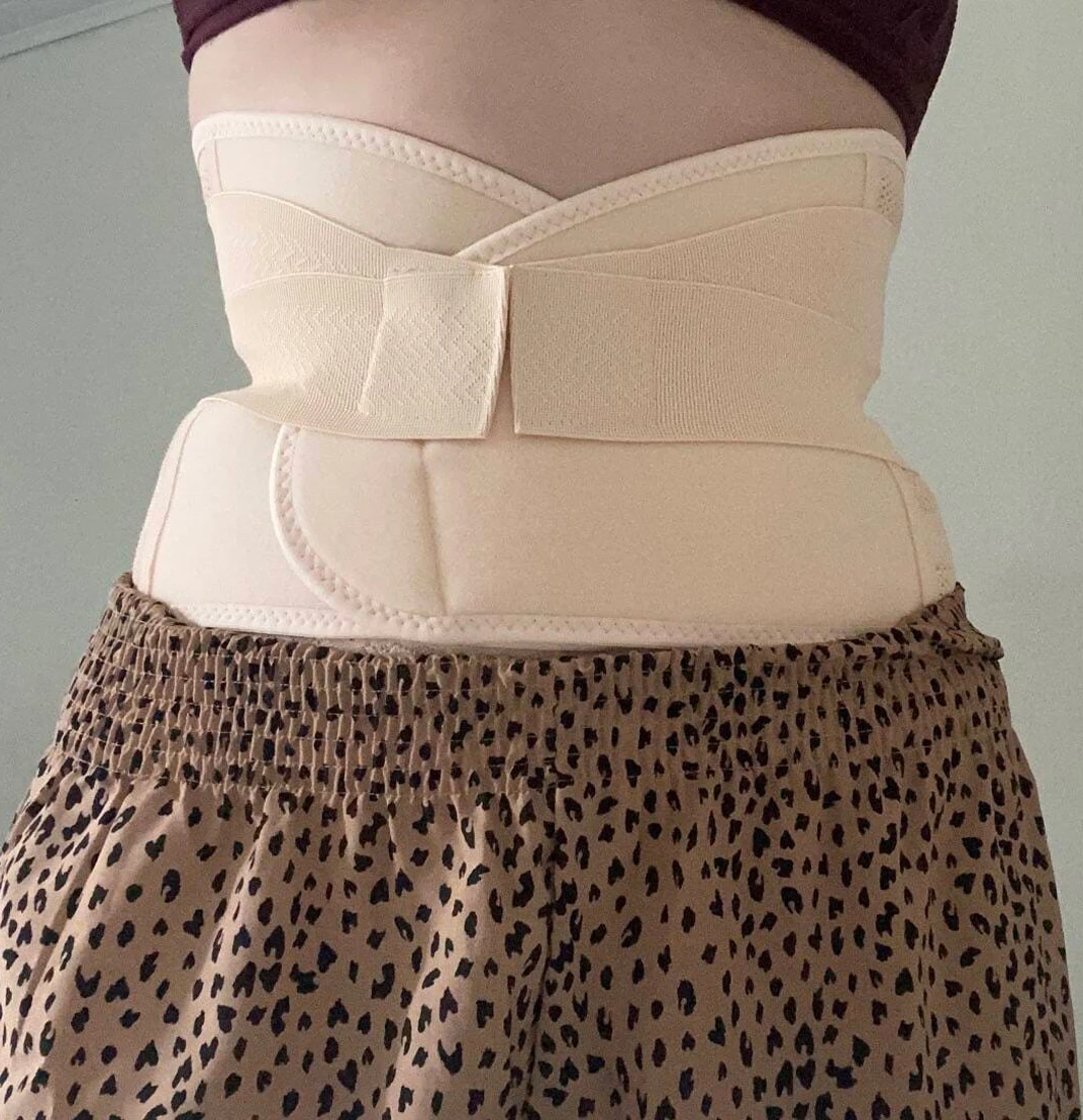 Opaska na brzuch poporodowa do cięcia cesarskiego gorset Waist Trainer urządzenie do modelowania sylwetki regenerację macierzyńską pas wyszczuplający żołądka Cs po operacji