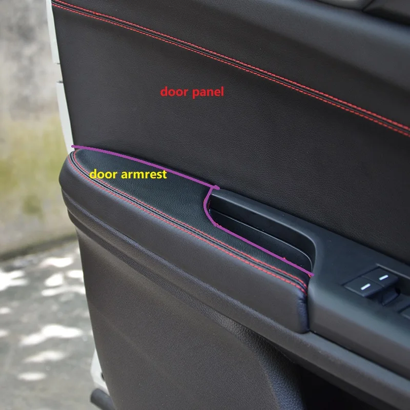 For Honda Civic 10th Gen 2016 - 2019 Car Interior Door Panel Armrest Handle Microfiber Leather Cover Only 4 Doors Model 4Pcs/set