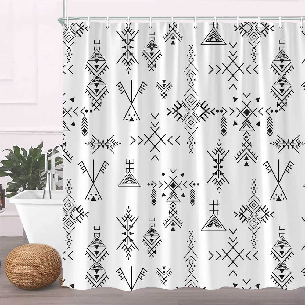 Geometric Shower Curtains Gradient Yellow Grey Modern Simple Bath Screen Bathroom Accessories Set Home Decor Fabric Washable