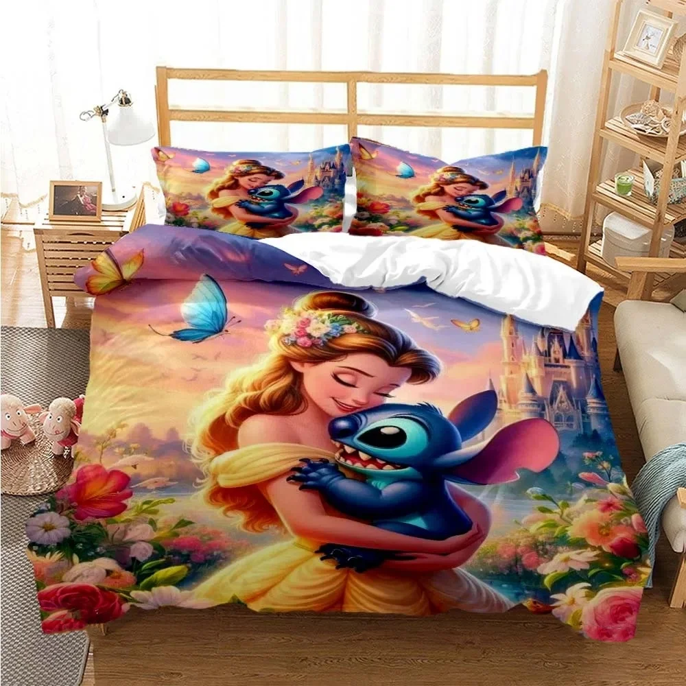 

Stitch two/three-piece set, home bedding set, fashion items, children's or adult duvet covers, pillowcases, Disney cartoon print
