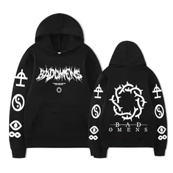 Funny Bad Omens Band Logo Graphics Print Hoodies Men's Hip Hop Punk Sweatshirts Unisex Winter Casual Oversized Hoodie Streetwear