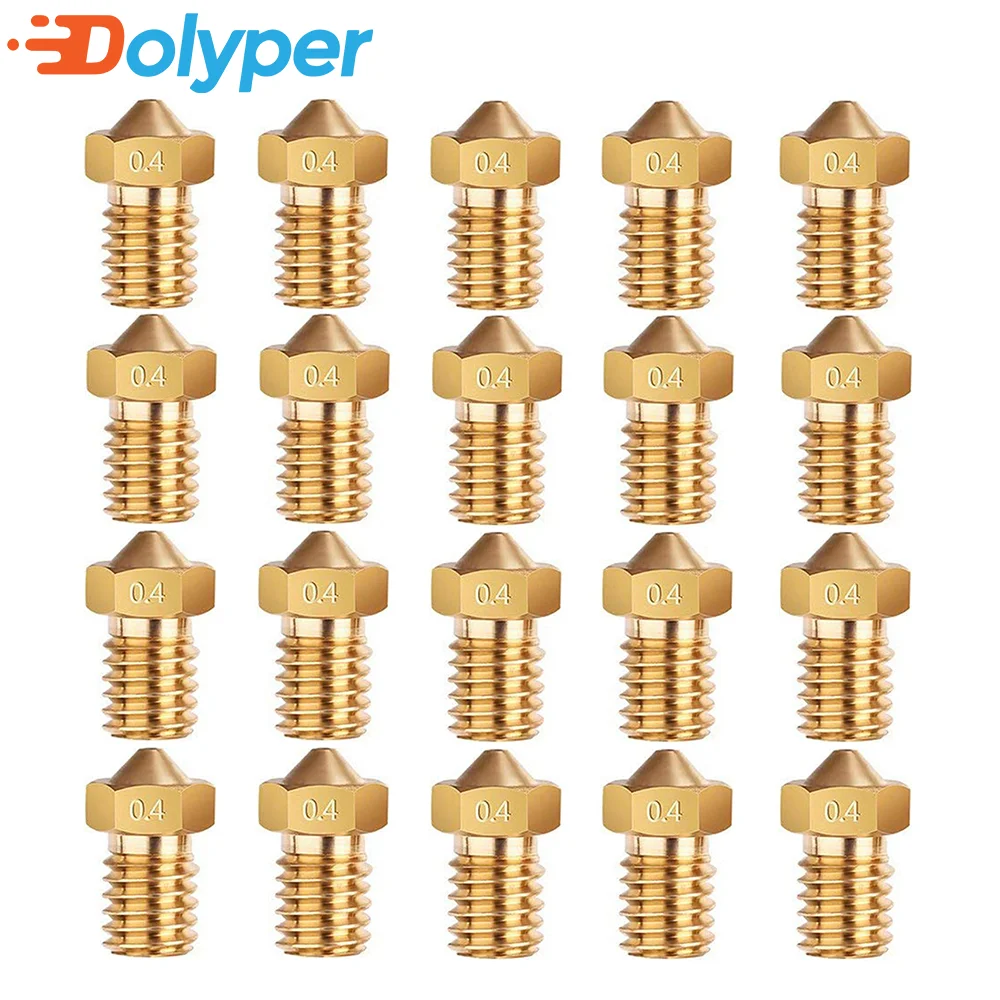 20 stücke E3D Düsen M6 0,2/0,3/0,4/0,6/0,8/1,0mm Messing Düse Extruder druckkopf für 1,75mm Filament E3D V5-V6 3D Drucker Teile – Detail 1