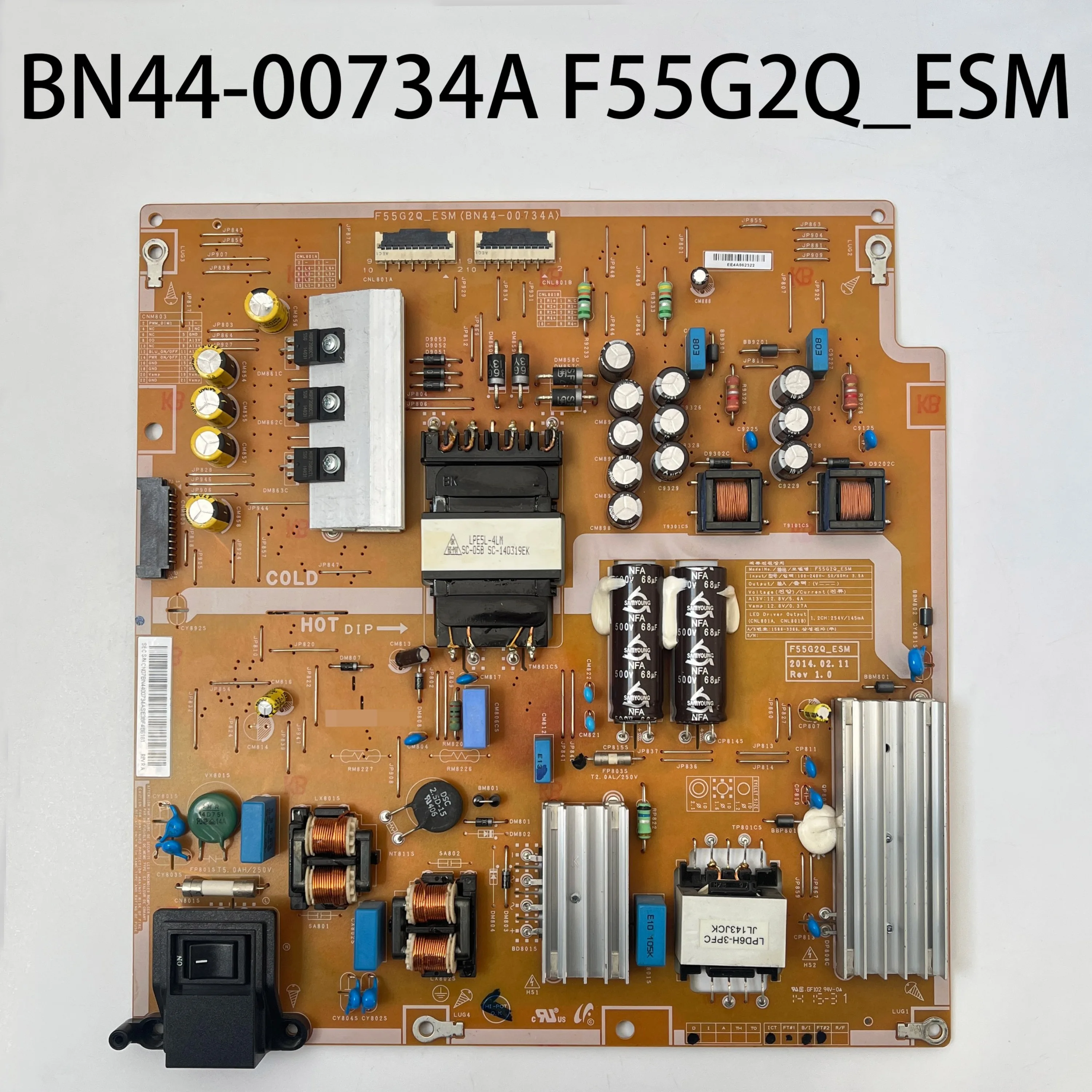 

Authentic Original TV Power Board BN44-00734A F55G2Q_ESM Works Normally And is for LCD TV LH46UEDPLGC/ZA LH46UEDPLGC Accessories