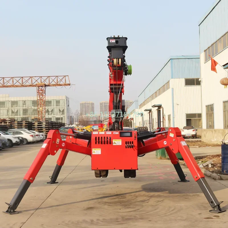 China Diesel Engine Drive Electric Spider Cranes Hydraulic Telescopic Lifting Mobile Spider Crane 3 Ton Mini Spider Crane for US