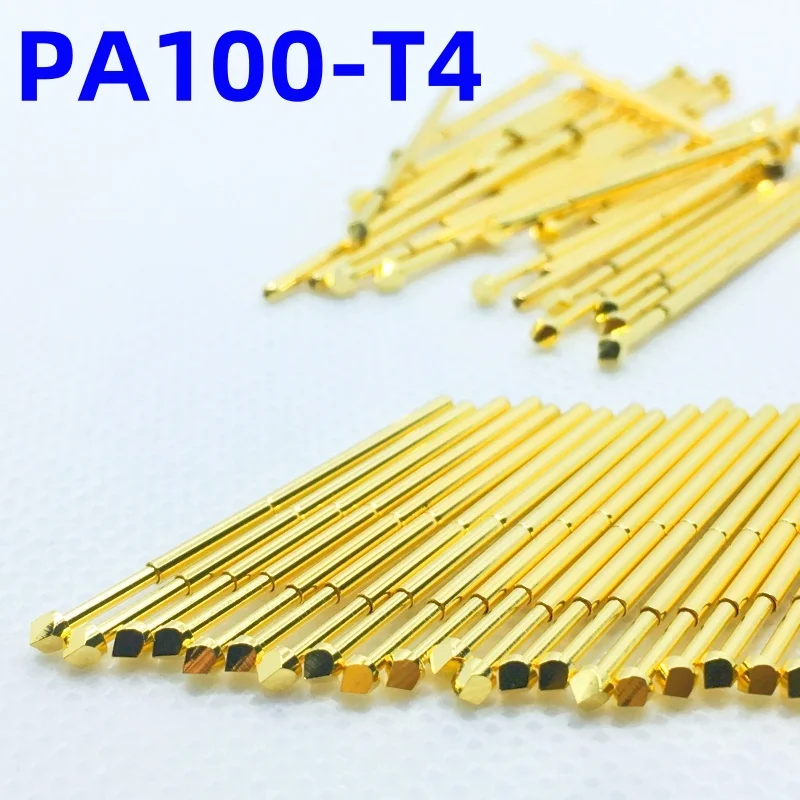 100PCS PA100-T4 Spring Test Probe PA100-T Test Pin P100-T P100-T4 Test Tool 33.35mm 1.36mm Needle Gold Tip Dia 2.0mm Pogo Pin