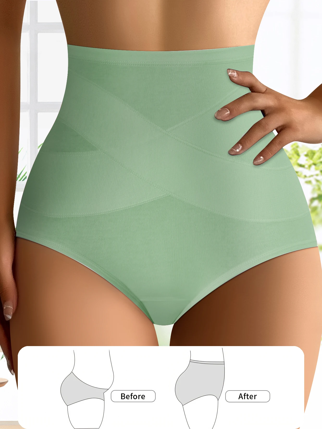 4 pièces/ensemble taille haute croix ventre contrôle bout à bout sous-vêtements femmes slips femmes slips respirant sous-vêtements de sport