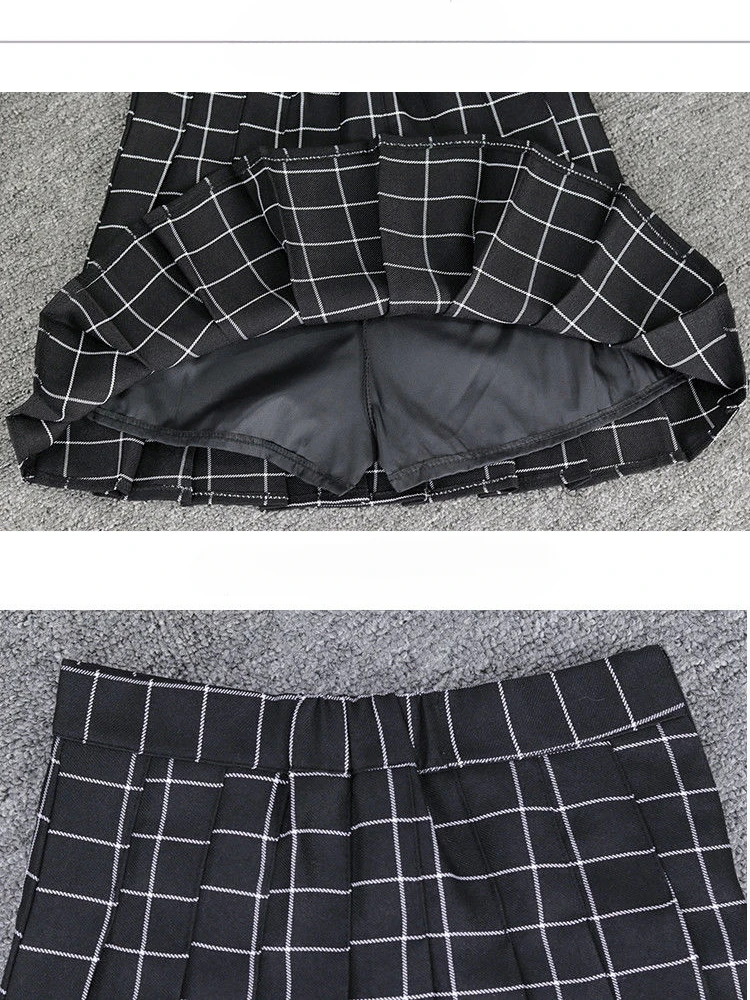 Japanese Sweet Plaid Pleated Mini Skirt Women College Style High-waisted Fashion Girl Skirt Pants Design Skirts Cute Harajuku