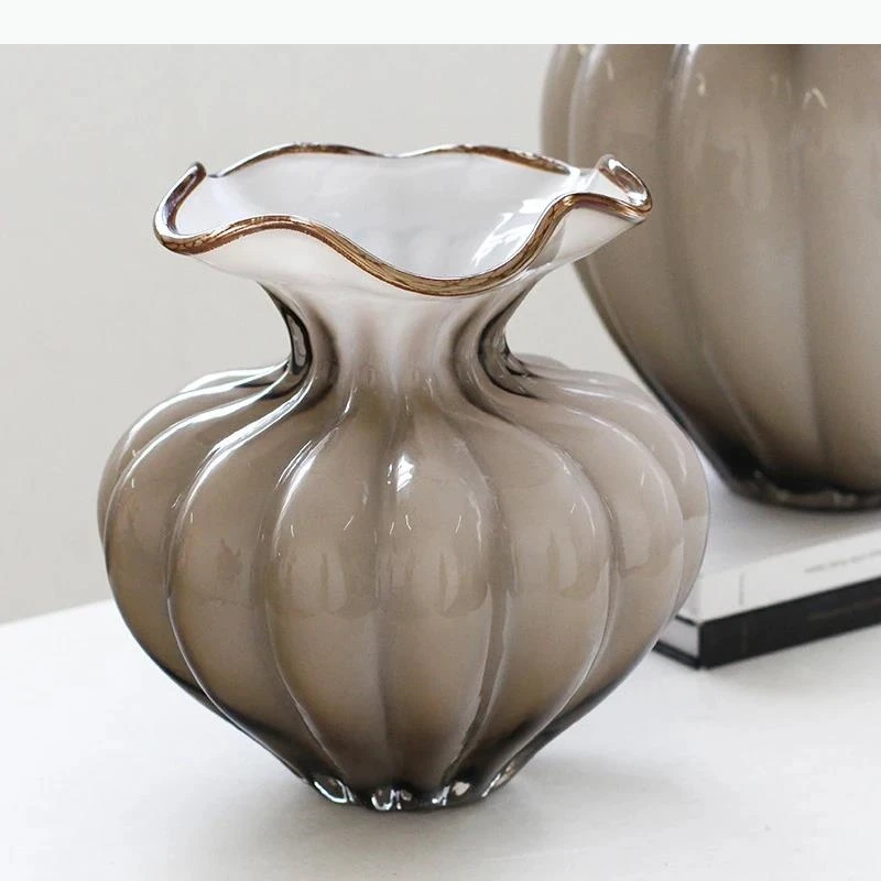 Floral Glass Vase Hydroponics Plant Pot Table Decoration Flowers Arrangement Artificial Flower Vases Room Aesthetic Decor