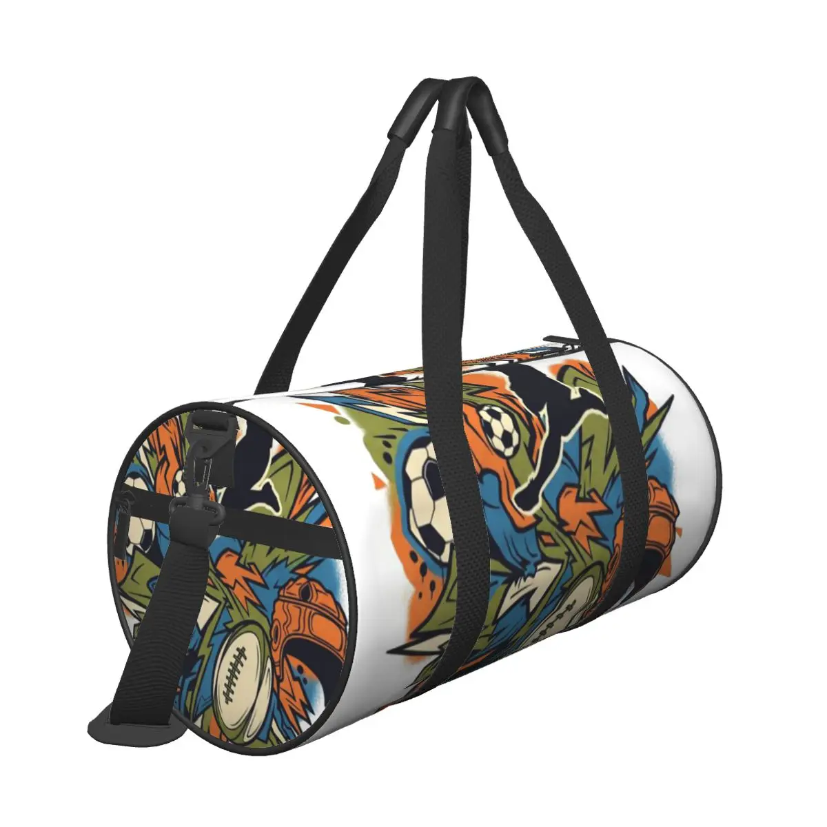 Hot Sale Multi-Sport Athletic Silhouette - Soccer Football Sports Art Travel bag Family Outing Travel Luggage Duffel
