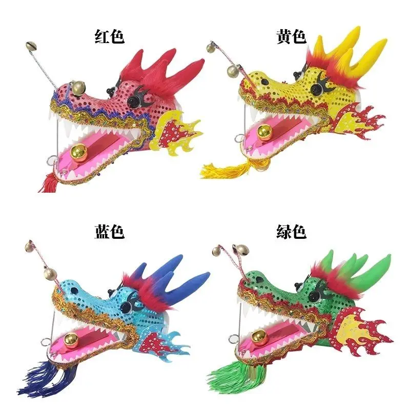 6/8/10m Chinese Dragon Ribbon Dance With Plastic Head For One Person Blue Purple Pink Fitness Dragon Sets Festival Performance