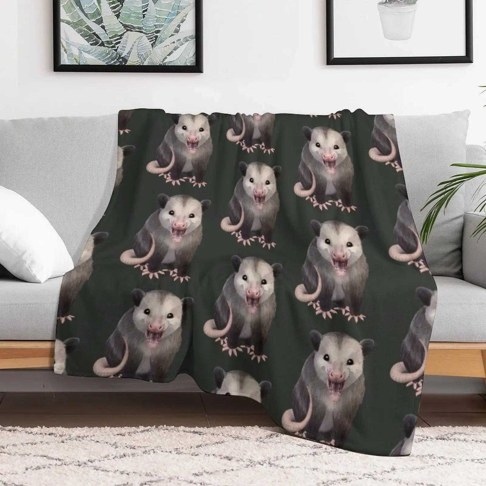 Happy Possum Throw Blanket Cute Plaid Hairys Extra Large Throw halloween Blankets