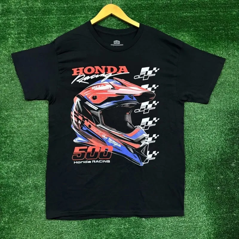

Лето 2023, одежда для автомобилей и мотоциклов, удобный хлопковый шлем с рисунком, лицензированная одежда Honda, футболка с короткими рукавами B