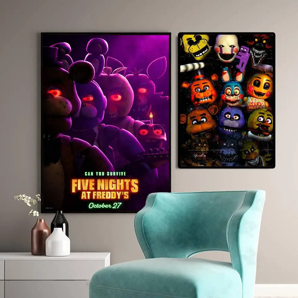 ملصق لعبة Fnaf F-Five-nights-At-F-Freddys ملصق ذاتي اللصق - لا حاجة إلى غراء سهل الالتصاق وإزالة مثالي لديكور الغرفة