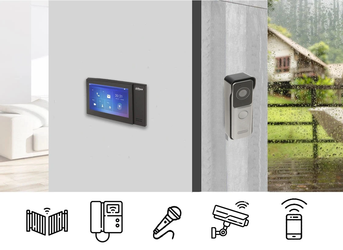 Dahua DHI-KTW02 poe video intercoms kit VTO2311R-WP wifi villa tür station VTH2621G-WP wifi ip innen monitor für hause sicherheit