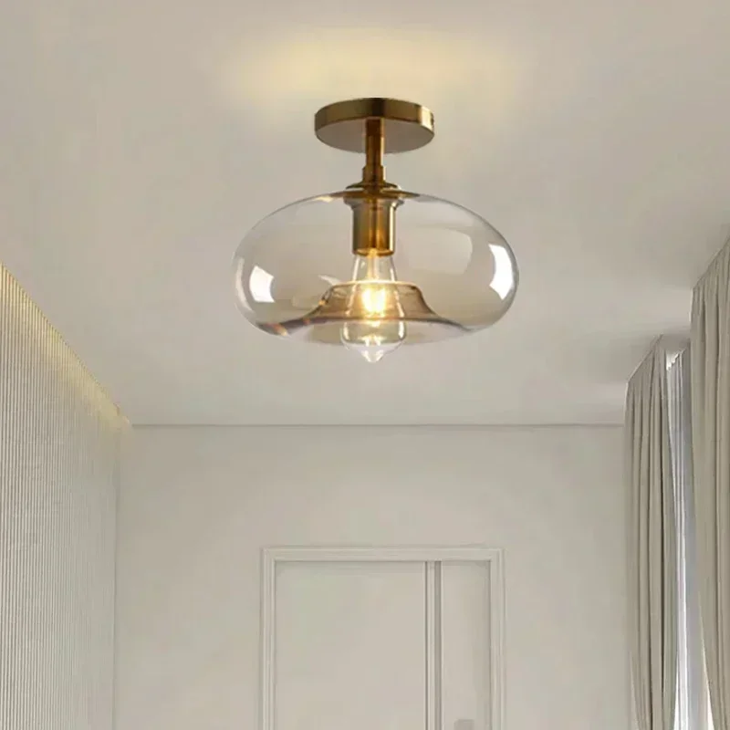 مصباح سقف زجاجي عتيق للمنزل ، تركيبات إضاءة لغرفة النوم ، غرفة المعيشة ، المطعم ، الممر ، ديكور داخلي شمالي