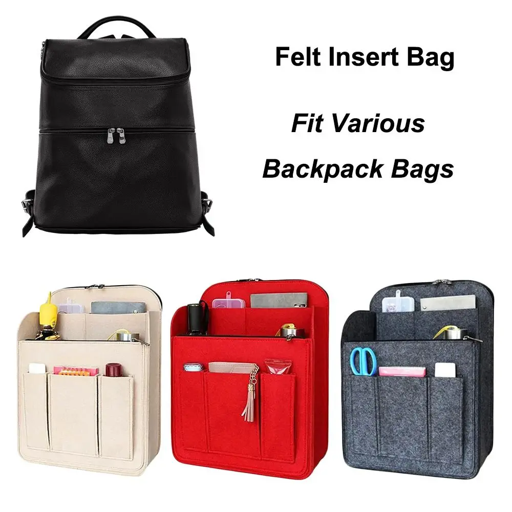 Neue Multi-Pocket Rucksack Innentasche Filz Große Kapazität Liner Bag Reise Tragbare Einsatztasche für Longchamp