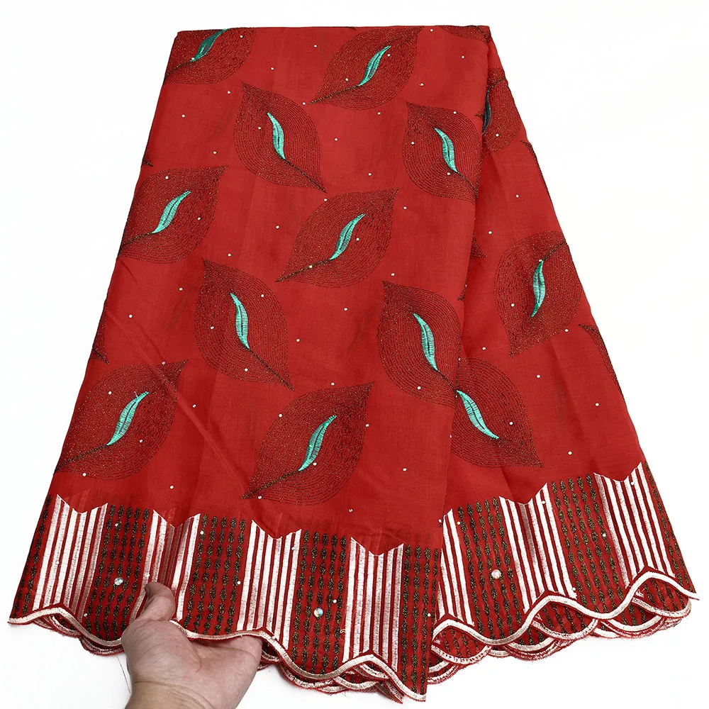 

High Quality Cotton Swiss Voile Lace Material Newest 5 Yards Tulle Printing African Cotton Lace Fabrics For Women Weddings Dress