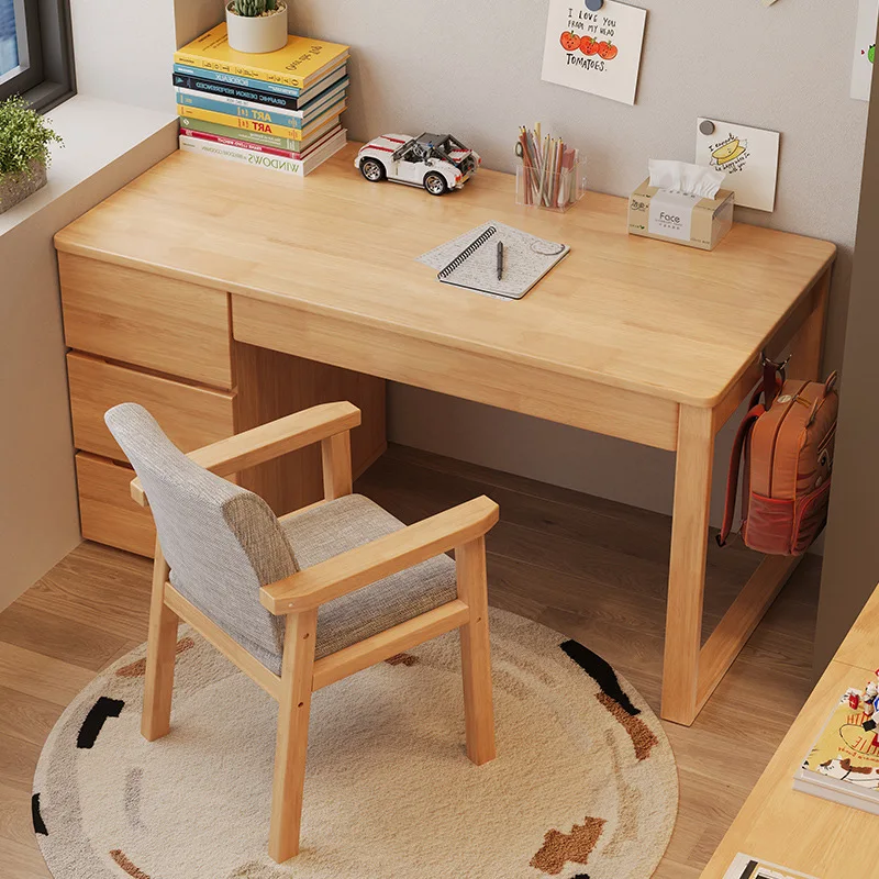 *Drawer-equipped Office 2 Drawers Modern Oak Solid Wood Furniture