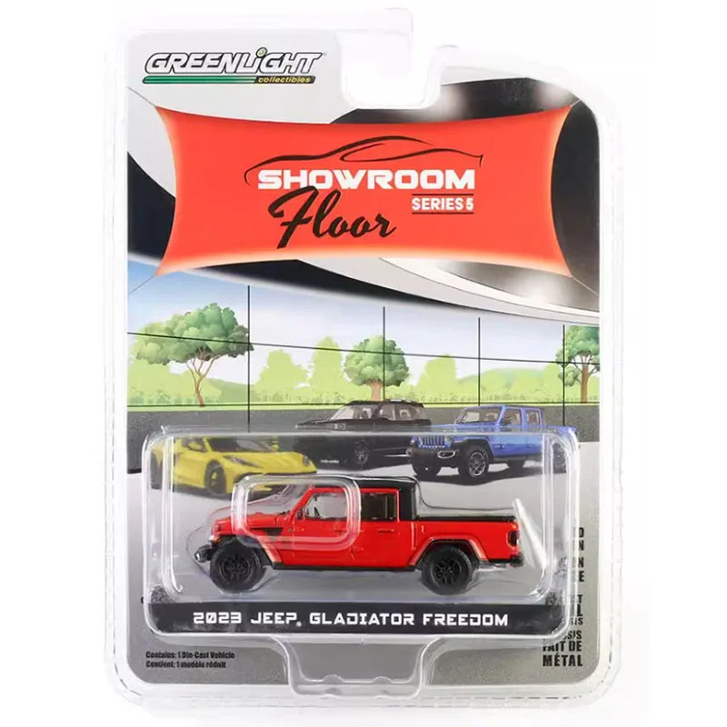 Greenlight Diecast 1/64 Scale 2023 Jeep Gladiator's Freedom - Red Pickup Truck Alloy Car Model Boy Gift Toys