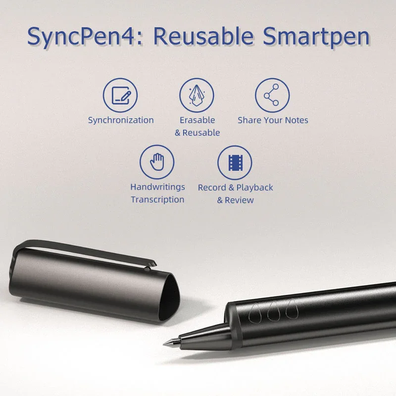 Newyes syncpen4 Juego de Smartpen reutilizable borrable Cuaderno inteligente Sistema de escritura inteligente y preciso Admite almacenamiento sin conexión