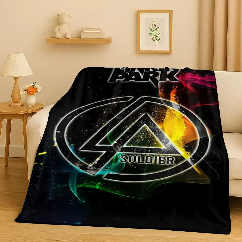 

Retro L-Linkin Park Sign Rock Band Music Flannel Blanket,Ultra Soft Warm Plush Throw for Home Bedroom Bed Sofa Cover Camping