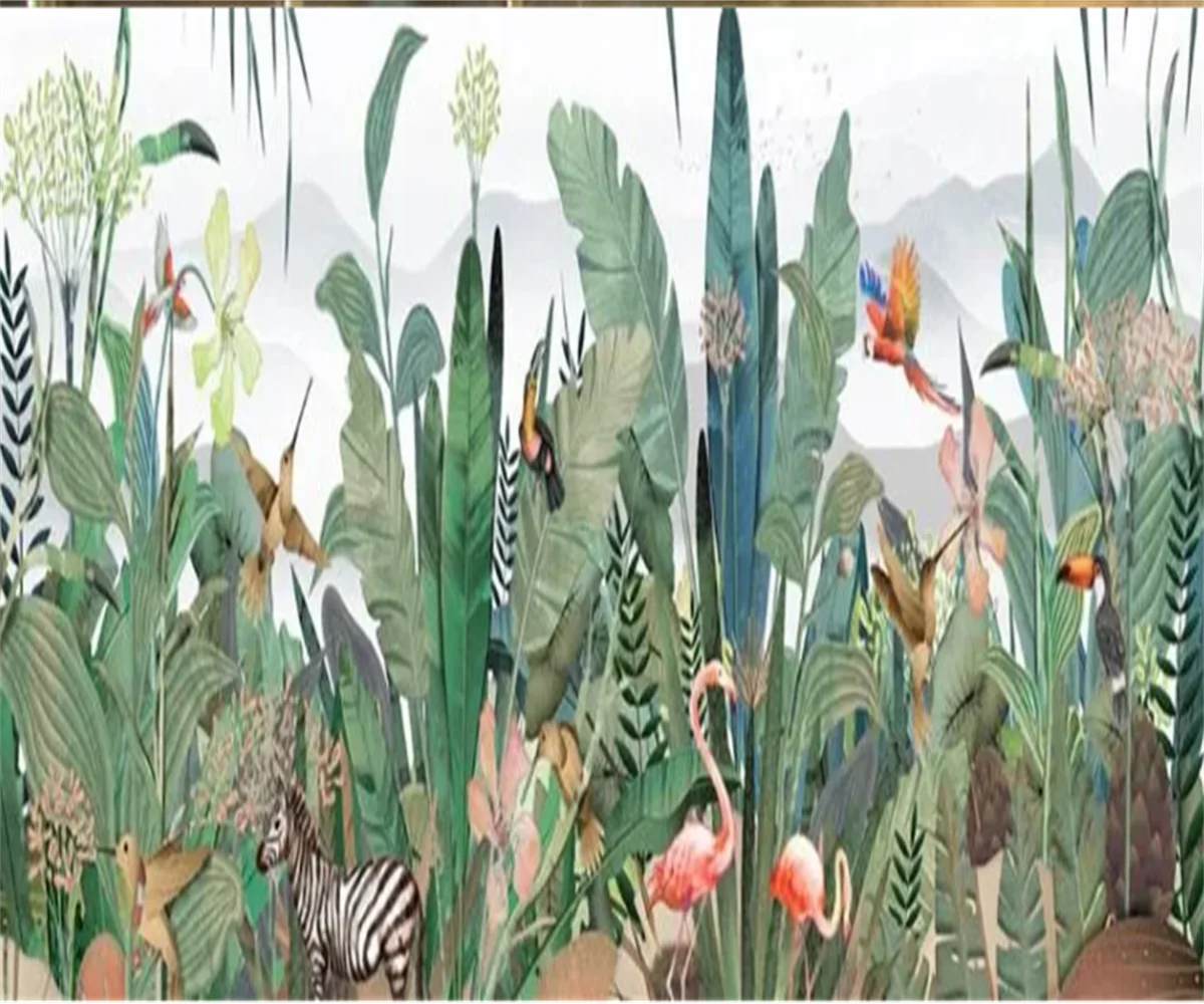 植物,森,花,鳥,動物,テレビの背景,壁の装飾のためのパーソナライズされた自己粘着性の壁紙