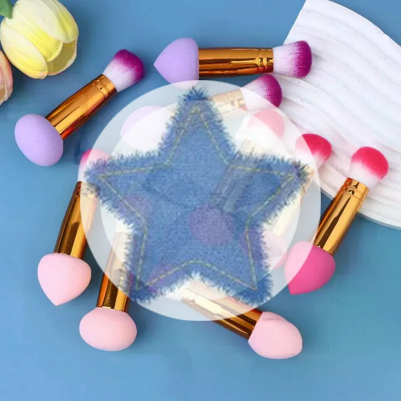 3 قطعة 2 In1 مزدوج الرأس الإسفنج رئيس فرشاة ماكياج صغيرة محمولة رقيق أحمر الخدود فرشاة السيدات الجمال أداة'