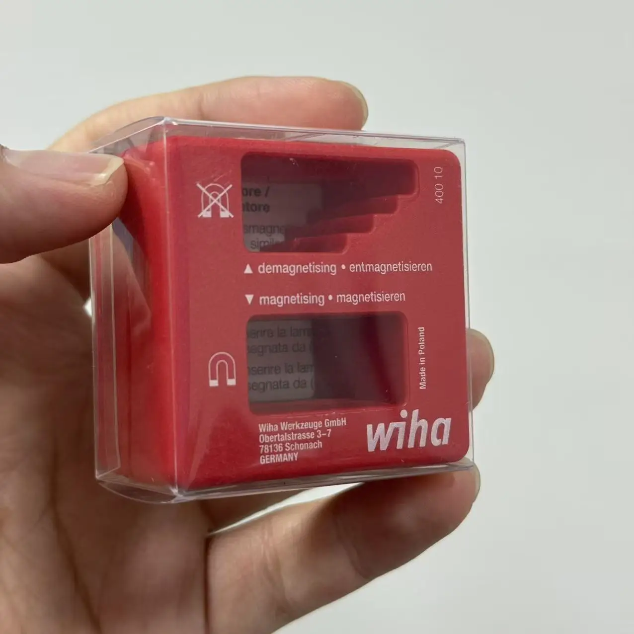Wiha 01508 Magnetizer/Demagnetizer, Red Compact Design, for Screwdriver Bits & Hand Tools