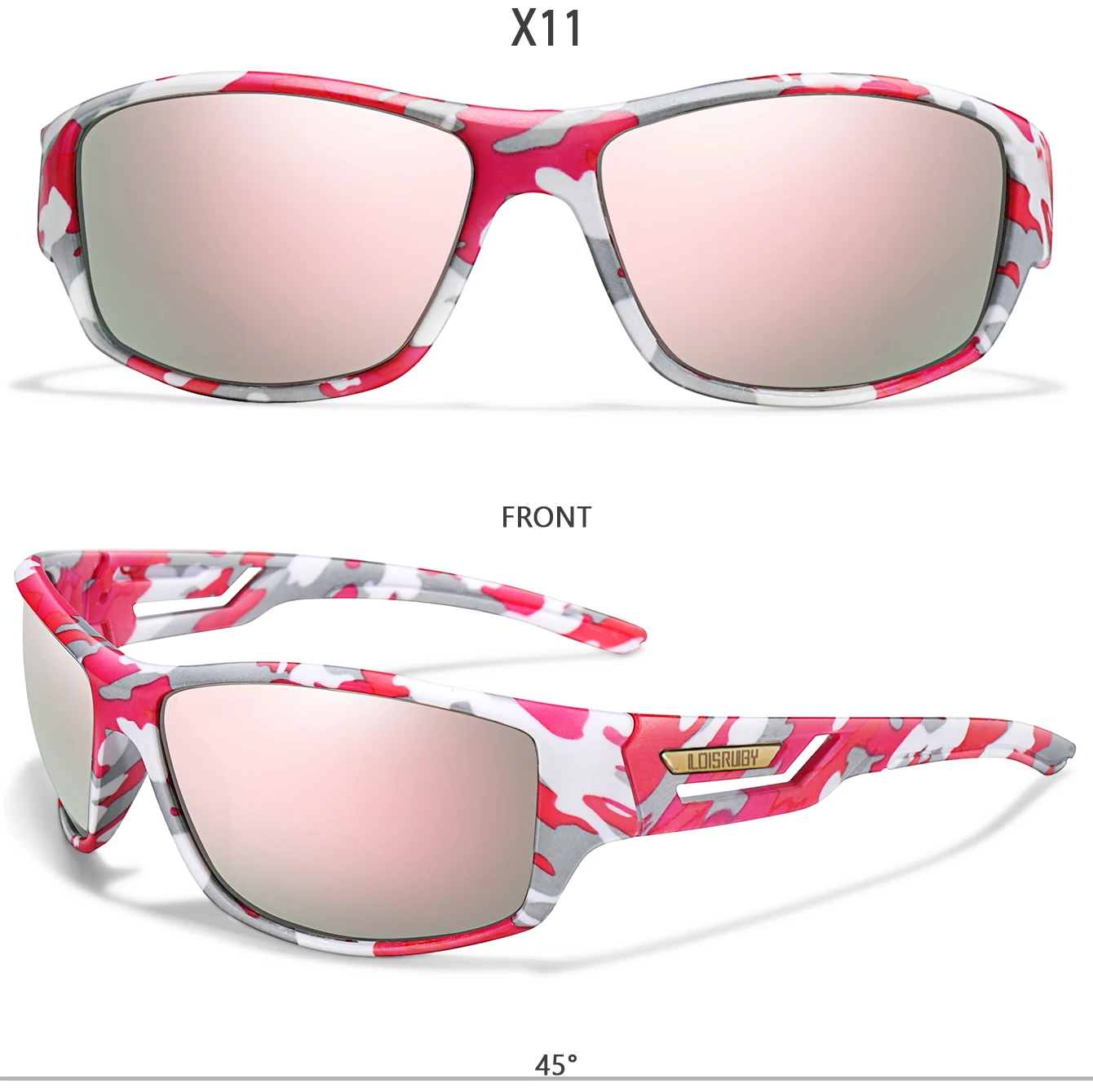 Polarisierte Angel-Sonnenbrille für Herren, Camo, Militärstil, Festival-Geschenke, UV400, zum Radfahren, Reiten, Laufen, Angeln und Fahren – Detail 12
